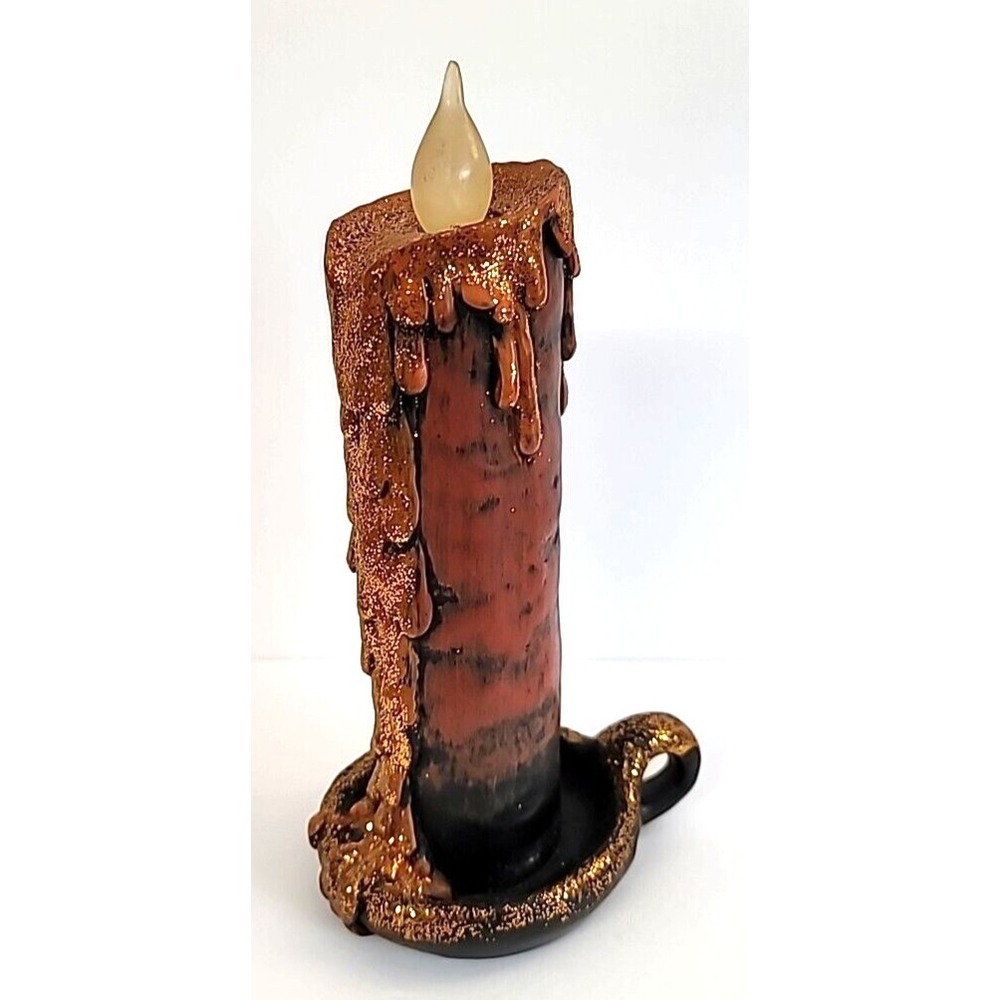 Spooky Melting Orange Glitter Chamber Candle Halloween Decor Prop‎ Fall